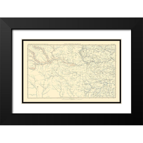 Parts of Kansas Missouri - Bien 1895 Black Modern Wood Framed Art Print with Double Matting by Bien
