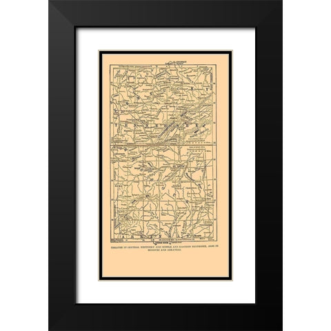 Kentucky Tennessee Missouri Arkansas - Plum 1882 Black Modern Wood Framed Art Print with Double Matting by Plum