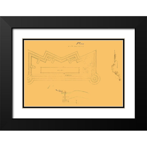 Fort Opposite Paducah Kentucky - 1864 Black Modern Wood Framed Art Print with Double Matting by Unknown