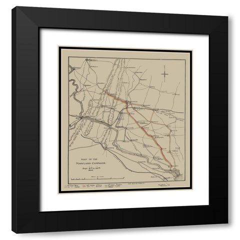 Maryland Campaign - Sheppard 1862 Black Modern Wood Framed Art Print with Double Matting by Sheppard