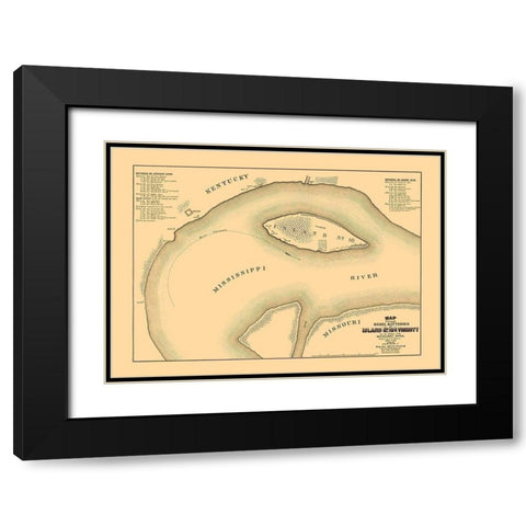 Rebel Batteries Island Number 10 and Vicinity Black Modern Wood Framed Art Print with Double Matting by Cullum