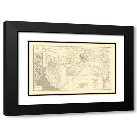 Military Dep Utah March Routes Georgia S. Carolina Black Modern Wood Framed Art Print with Double Matting by Bien