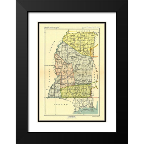 Mississippi - Hoen 1896 Black Modern Wood Framed Art Print with Double Matting by Hoen
