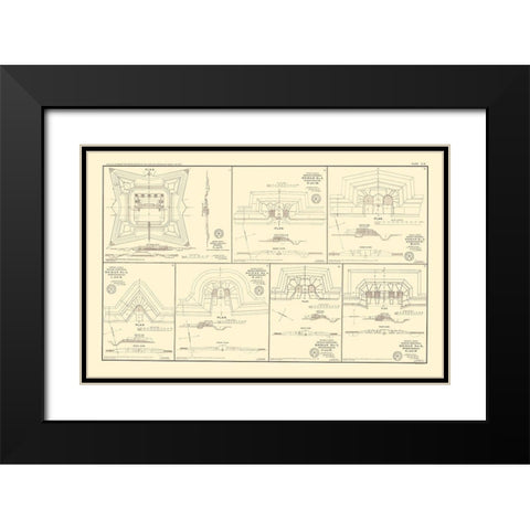 Alabama Defenses - Bien 1895 Black Modern Wood Framed Art Print with Double Matting by Bien