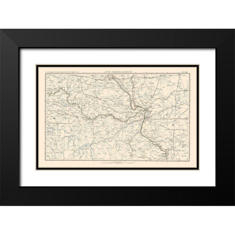 Missouri Illinois - Bien 1895 Black Modern Wood Framed Art Print with Double Matting by Bien
