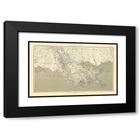 Mississippi Delta Region - Bien 1895 Black Modern Wood Framed Art Print with Double Matting by Bien