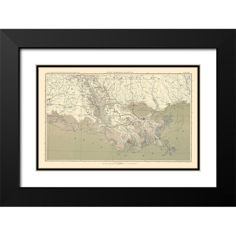 Mississippi Delta Region - Bien 1895 Black Modern Wood Framed Art Print with Double Matting by Bien