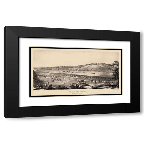 Camp Dennison Ohio - Johnson 1860s Black Modern Wood Framed Art Print with Double Matting by Johnson