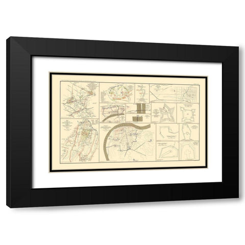 Positions Defenses Battlefields - Bien 1895 Black Modern Wood Framed Art Print with Double Matting by Bien