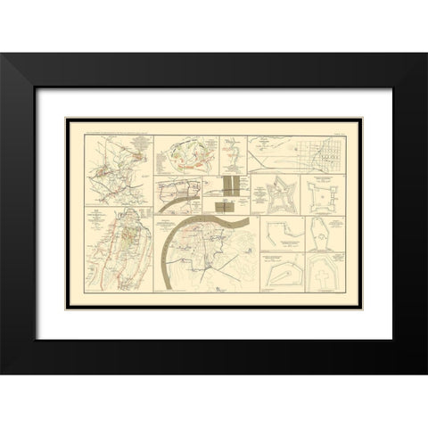 Positions Defenses Battlefields - Bien 1895 Black Modern Wood Framed Art Print with Double Matting by Bien