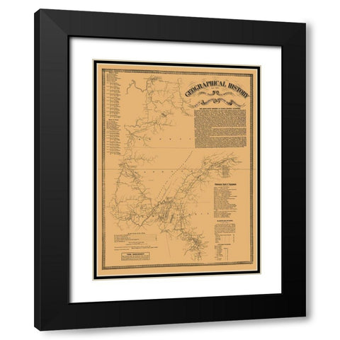 Railroad 89th Regiment History - Shober 1860 Black Modern Wood Framed Art Print with Double Matting by Shober