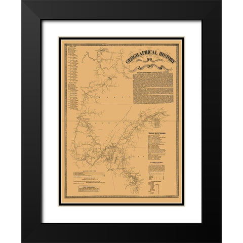 Railroad 89th Regiment History - Shober 1860 Black Modern Wood Framed Art Print with Double Matting by Shober