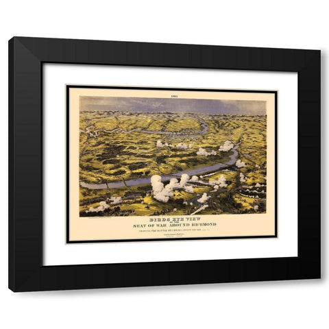 Around Richmond Virginia - Bachmann 1861 Black Modern Wood Framed Art Print with Double Matting by Bachmann