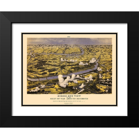 Around Richmond Virginia - Bachmann 1861 Black Modern Wood Framed Art Print with Double Matting by Bachmann