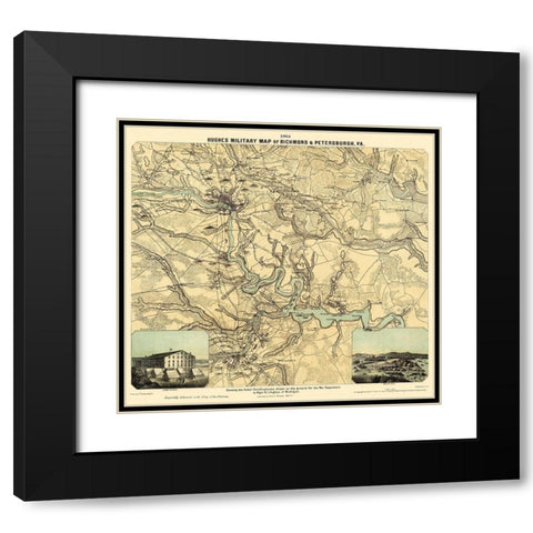 Richmond Petersburgh Virginia - Philip 1864 Black Modern Wood Framed Art Print with Double Matting by Philip
