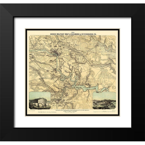 Richmond Petersburgh Virginia - Philip 1864 Black Modern Wood Framed Art Print with Double Matting by Philip