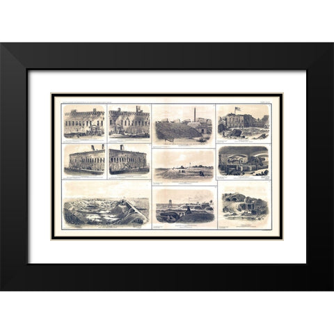 Fort Sumter Charleston South Carolina - Bien 1894 Black Modern Wood Framed Art Print with Double Matting by Bien