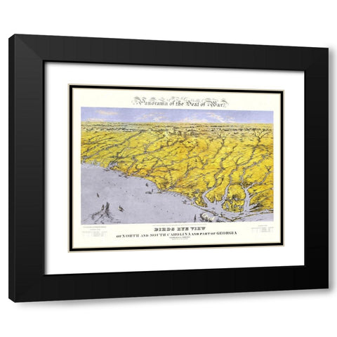 Carolinas Part of Georgia - Bachmann 1861 Black Modern Wood Framed Art Print with Double Matting by Bachmann