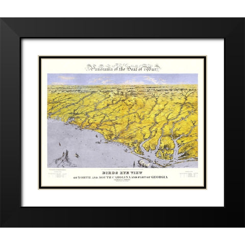 Carolinas Part of Georgia - Bachmann 1861 Black Modern Wood Framed Art Print with Double Matting by Bachmann