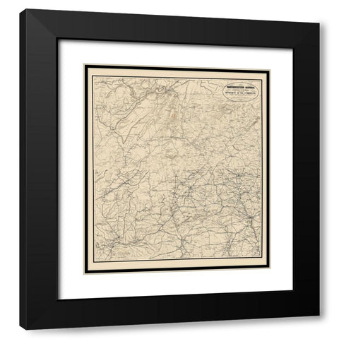 Georgia Tennessee Alabama War Department Black Modern Wood Framed Art Print with Double Matting by Callahan