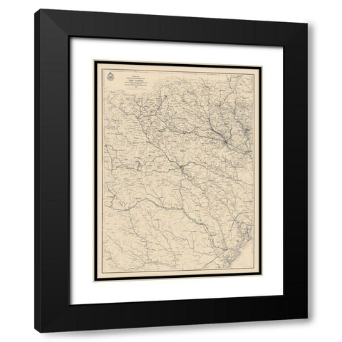 Military Department of South War Black Modern Wood Framed Art Print with Double Matting by US Army Corps