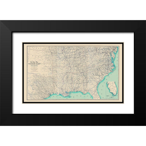 Railroad Southern States Connections Philadelphia Black Modern Wood Framed Art Print with Double Matting by Kimber