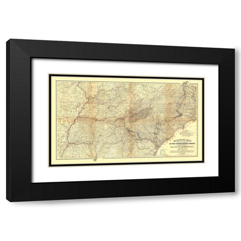 Militia of Shermans Marches - Sherman 1865 Black Modern Wood Framed Art Print with Double Matting by Sherman