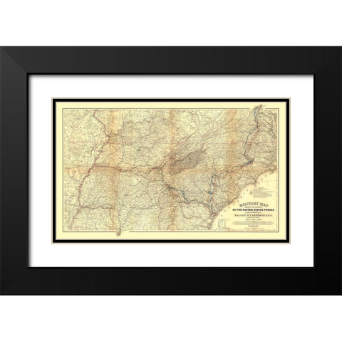 Militia of Shermans Marches - Sherman 1865 Black Modern Wood Framed Art Print with Double Matting by Sherman