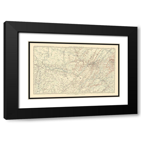 Southeastern United States -Bien 1895 Black Modern Wood Framed Art Print with Double Matting by Bien