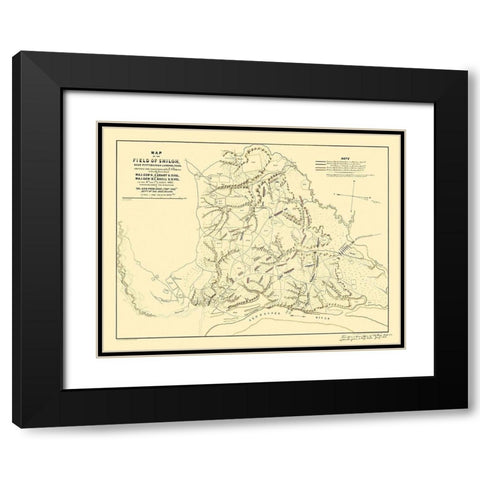 Field of Shiloh Tennessee  - Matz 1862 Black Modern Wood Framed Art Print with Double Matting by Matz
