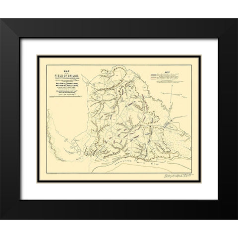 Field of Shiloh Tennessee  - Matz 1862 Black Modern Wood Framed Art Print with Double Matting by Matz