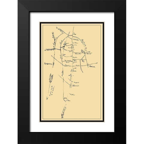 Snows Pond Florence Region Kentucky - Poe 1862 Black Modern Wood Framed Art Print with Double Matting by Poe