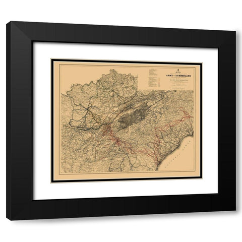 Southern United States Campaigns - Ruger 1865 Black Modern Wood Framed Art Print with Double Matting by Ruger
