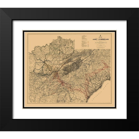 Southern United States Campaigns - Ruger 1865 Black Modern Wood Framed Art Print with Double Matting by Ruger
