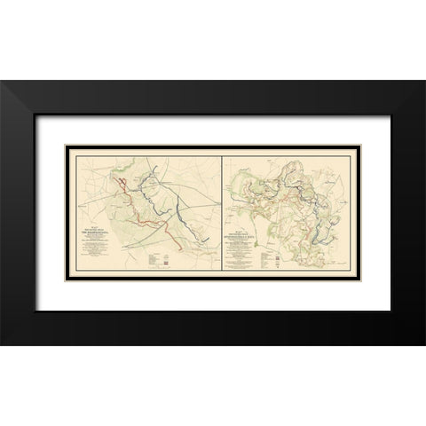 Spotsylvania Wilderness Battlefields Black Modern Wood Framed Art Print with Double Matting by Unknown