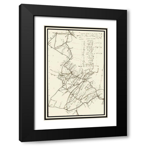 Virginia Between Staunton Clarksburg  - 1861 Black Modern Wood Framed Art Print with Double Matting by Unknown
