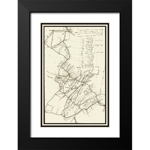 Virginia Between Staunton Clarksburg  - 1861 Black Modern Wood Framed Art Print with Double Matting by Unknown