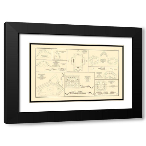 Defenses Of Chattanooga and Nashville Tennessee Black Modern Wood Framed Art Print with Double Matting by Bien