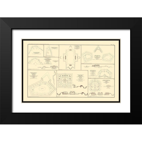 Defenses Of Chattanooga and Nashville Tennessee Black Modern Wood Framed Art Print with Double Matting by Bien