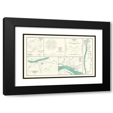 Major Fort Plans Tennessee - Lamont 1894 Black Modern Wood Framed Art Print with Double Matting by Lamont