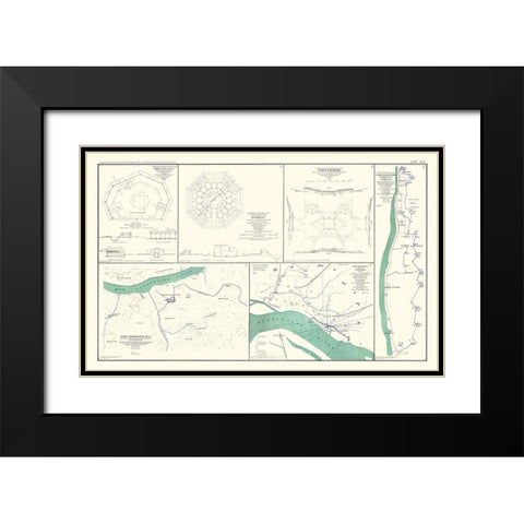 Major Fort Plans Tennessee - Lamont 1894 Black Modern Wood Framed Art Print with Double Matting by Lamont
