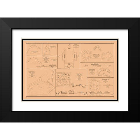 Defenses Tennessee - Lamont 1894 Black Modern Wood Framed Art Print with Double Matting by Lamont