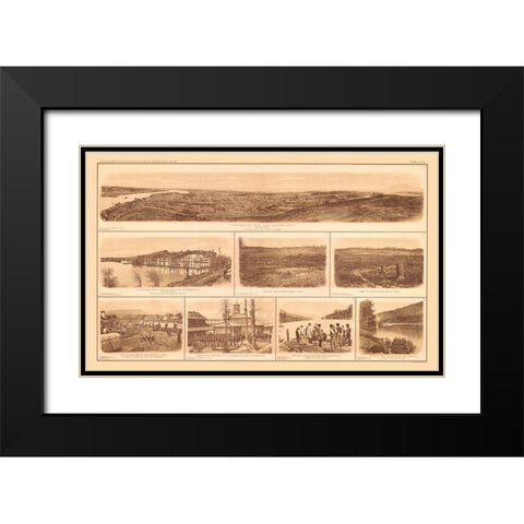 Chattanooga - Tennessee - Lamont 1894 Black Modern Wood Framed Art Print with Double Matting by Unknown