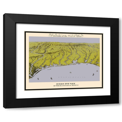 Seat Of War Texas Mexico - Bachmann 1861 Black Modern Wood Framed Art Print with Double Matting by Bachmann