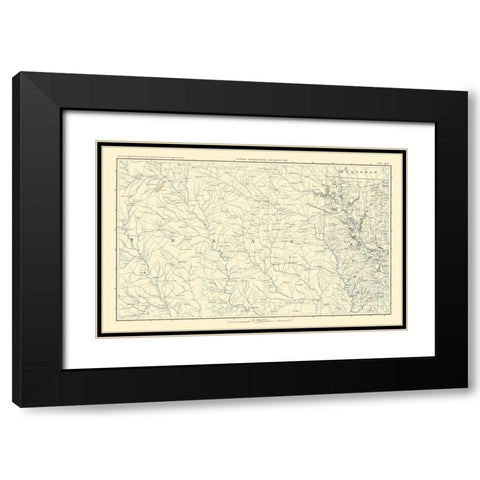 Texas Louisiana Arkansas - Bien 1895 Black Modern Wood Framed Art Print with Double Matting by Bien