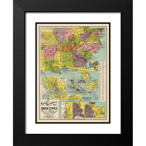 Spanish American War Invasion of China - Goff 1907 Black Modern Wood Framed Art Print with Double Matting by Goff