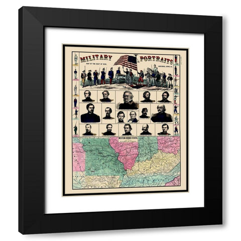 Western Border States Military Portraits Black Modern Wood Framed Art Print with Double Matting by Lloyd