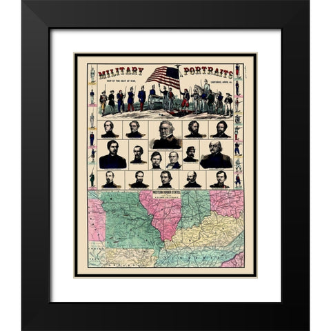 Western Border States Military Portraits Black Modern Wood Framed Art Print with Double Matting by Lloyd