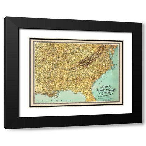 Middle Southern United States Seat of War Black Modern Wood Framed Art Print with Double Matting by Schaus