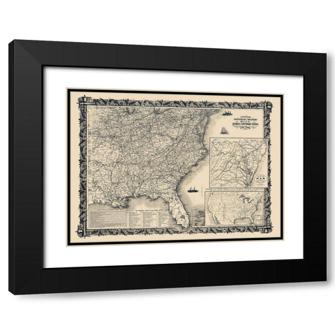 Statistical Military Middle Southern States Black Modern Wood Framed Art Print with Double Matting by Thayer